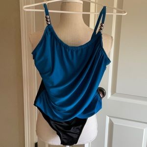 Blue & Black Bathing Suit in Excellent Condition